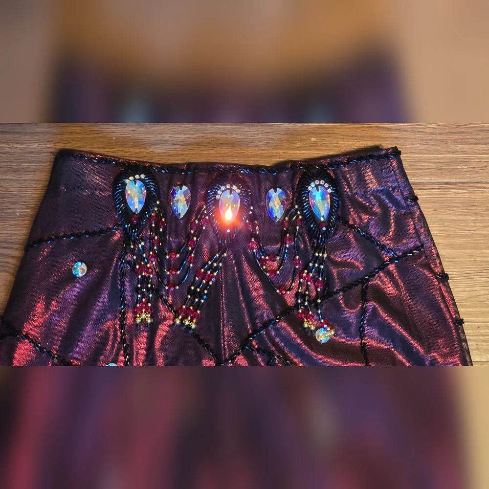 Eman Zaki Professional 7-Piece Bellydance Costume Beledi Saidi Flare Pants OOAK - Picture 10 of 16